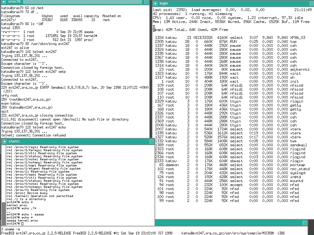 rm -rf / snapshot on FreeBSD